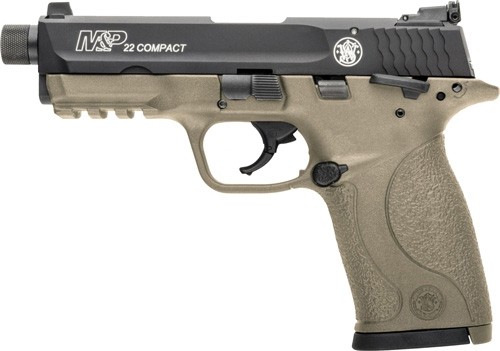 S&W M&P22 COMPACT 22LR 3.56" - AS 10-SHOT MATTE FDE THREADED - Image 2