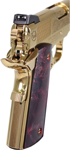 IVER JOHNSON EAGLE NOBLE WP - 1911 45ACP 8RD GOLD/EX. WOOD - Image 3