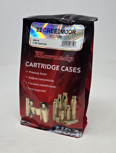 Hornady 22 Creedmoor Unprimed Reloading Brass Casings H8619 50 Pieces