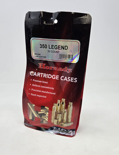 Hornady 350 Legend Unprimed Reloading Brass Casings H87296 50 Pieces