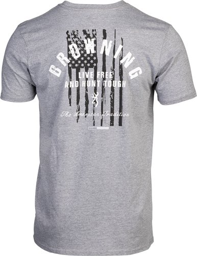 BROWNING SS T-SHIRT HUNT TOUGH - HEATHER GRAY XXLARGE