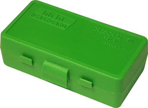 MTM AMMO BOX 9MM LUGER/380ACP - 50-ROUNDS FLIP TOP STYLE GREEN - Image 2