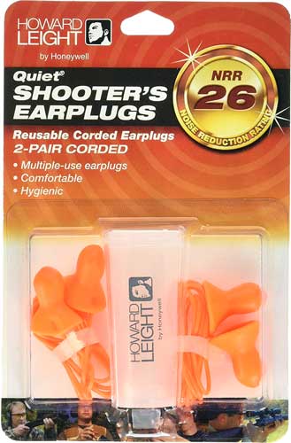 HOWARD LEIGHT QUIET EAR PLUGS - W/CORD & CASE 2-PAIR PACK - Image 2