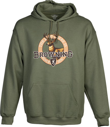 BROWNING HOODIE VINTAGE EMBLEM - WHITETAIL GREEN LARGE - Image 2